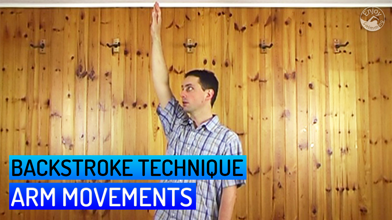 A swimming instructor who demonstrates the arm movements of the backstroke in a standing position