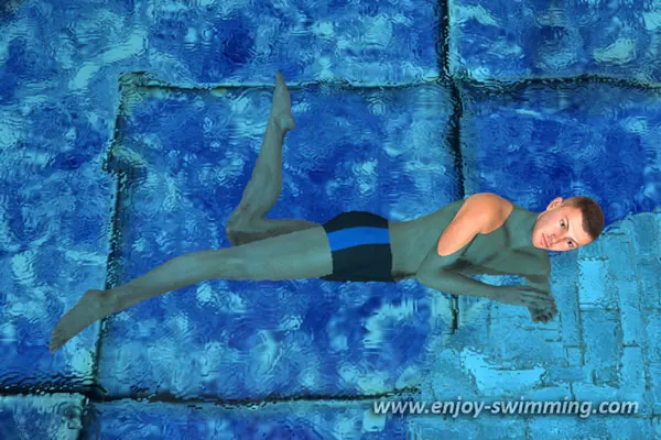 Animation of a sidestroke swimmer seen from above